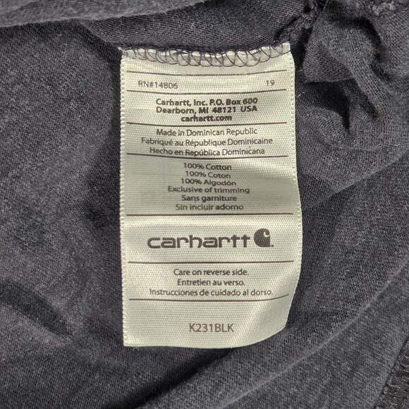Carhartt Shirt Men XL Black Original Fit Gorpcore Camping Fishing Hunt K231 - Picture 9 of 9